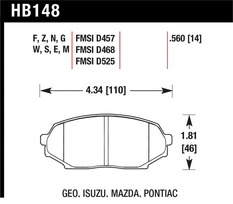 Hawk Performance HB148F.560 HPS Performance Street Brake Pads