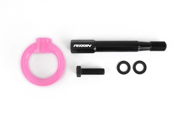 PERRIN 15-21 Subaru WRX/STI / 24-26 Crosstrek / 25-26 Forester Tow Hook Kit (Rear) - Hyper Pink