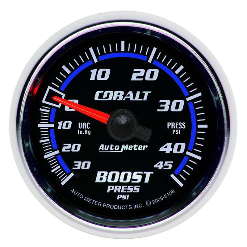 AutoMeter 6108 Cobalt 52mm 45psi Vacuum Boost Gauge