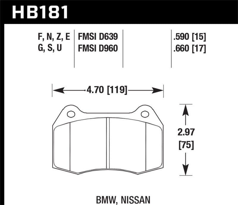 Hawk Performance HB181F.660 HPS Performance Street Brake Pads