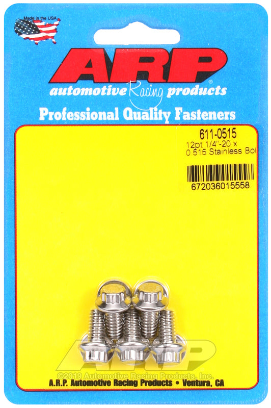 ARP 611-0515 1/4in-20 x 0.515in 12pt SS Bolts