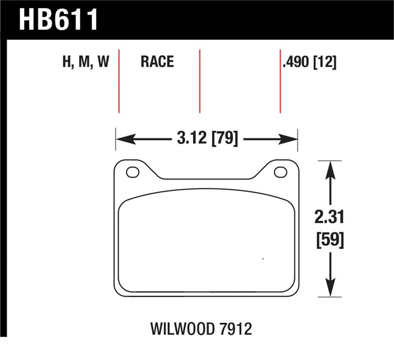 Hawk Performance HB611W.490 DTC-30 Motorsport Brake Pads
