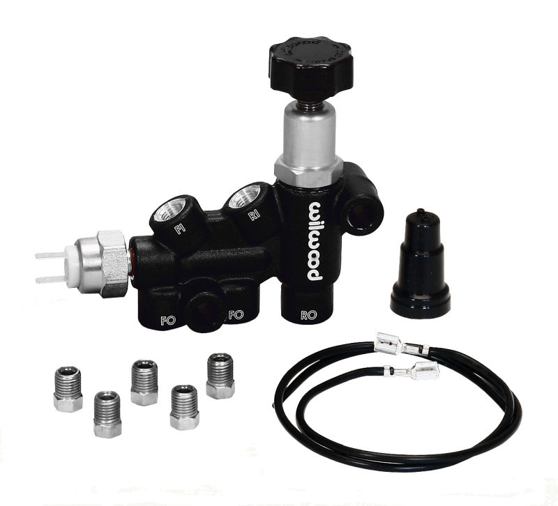 Wilwood Proportioning Valve - Knob Adjust 3/8-24 IF Combo w/ switch - #260-11179