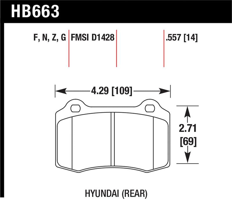 Hawk Performance HB663F.557 HPS Disc Brake Pad, Rear