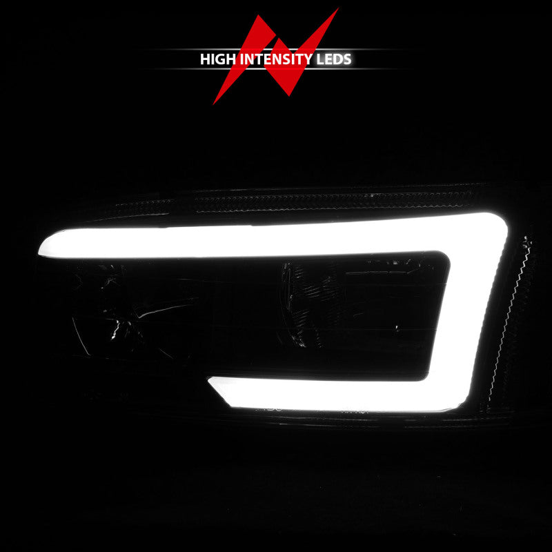 ANZO 99-17 GMC Sierra/Denali Headlights Black Amber (with C Light Bars)