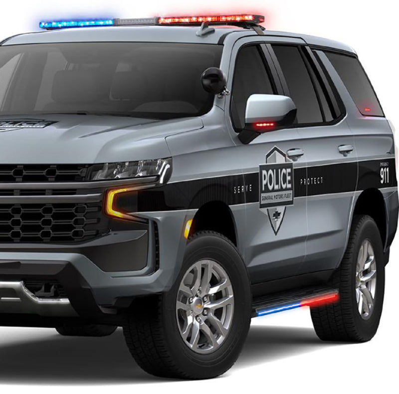 Putco for 2015-2023 Chevrolet Tahoe Blade Rocker Kits Sideliners - Red/Blue with White Override