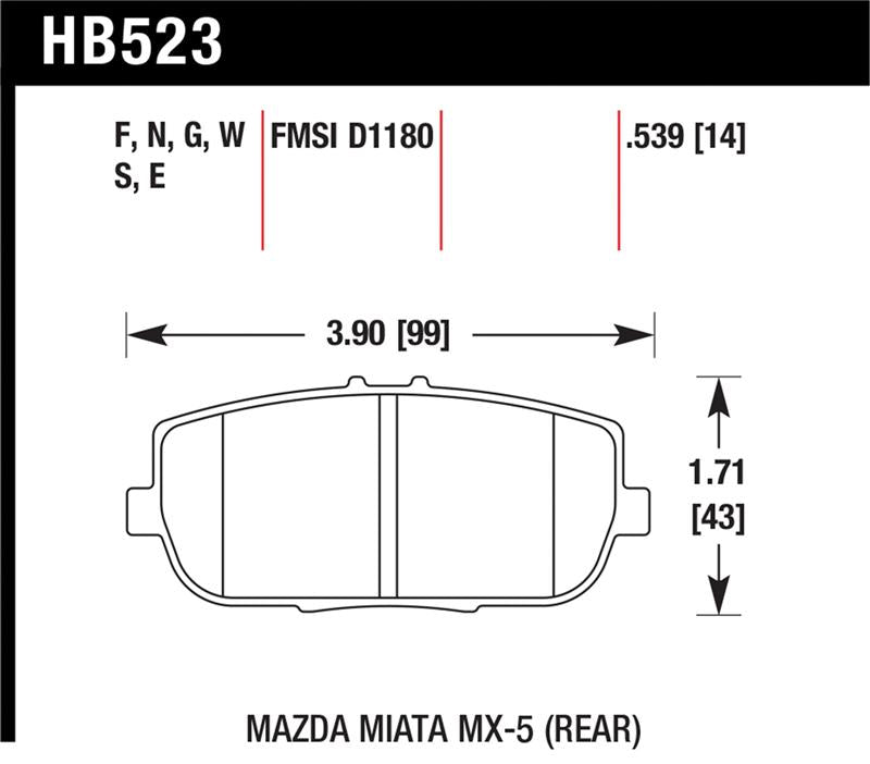 Hawk Performance HB523N.539 HP Plus Crossover Street/Motorsport Brake Pads