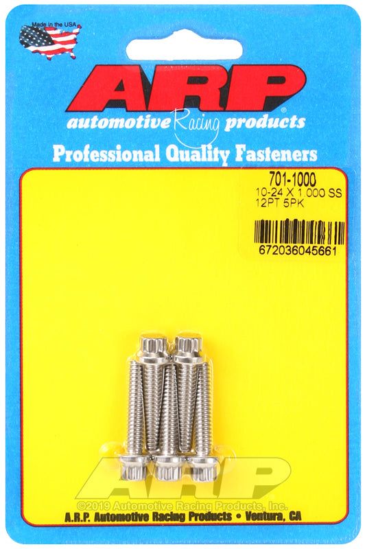 ARP 701-1000 10-24 RH Thread x 1.000in UHL 12pt Stainless 300 (5/pkg)
