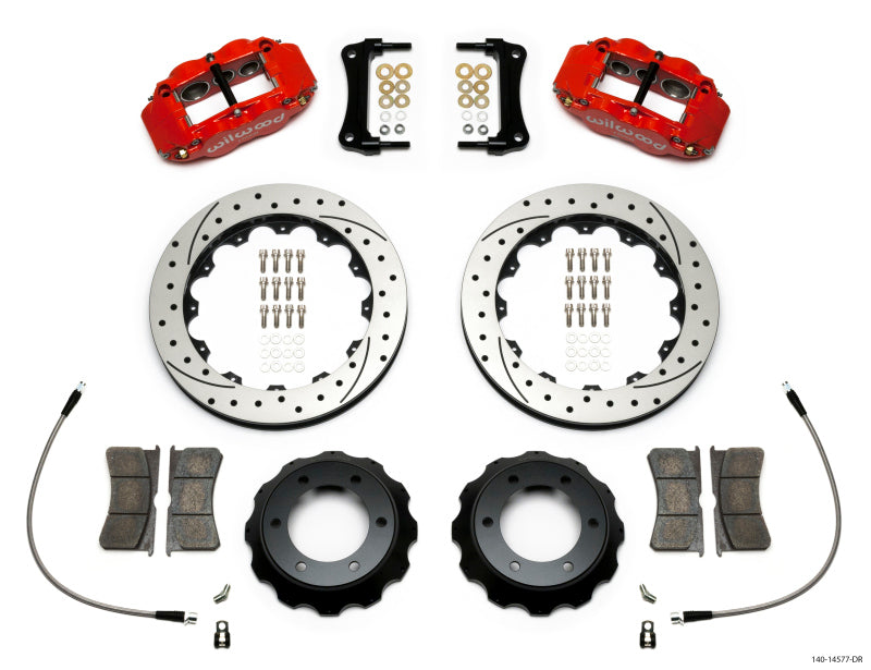 Wilwood Narrow Superlite Red 6R Front Kit 12.88in Drilled Rotor w/ Lines 05-15 Toyota Tacoma - #140-14577-DR