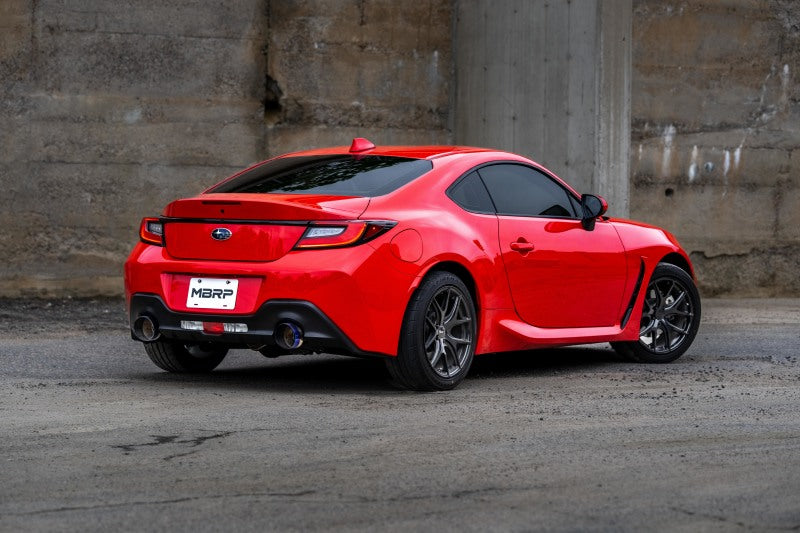 MBRP S48053BE 2022-2026 Subaru BRZ 2.4L/Toyota GR86 2.4L 2.5in Dual Split Rear Exit w/5in OD Burnt End Tips - T304 - #S48053BE