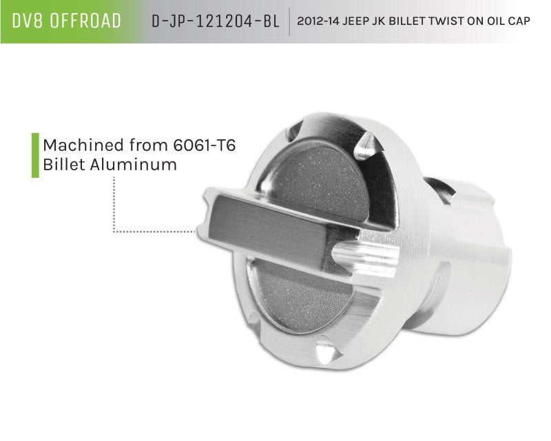 DV8 Offroad 2012-14 Jeep JK Twist On Billet Oil Cap - #D-JP-121204-BL