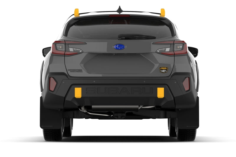 Rally Armor UR Mud Flaps - 2024-2026 Subaru Crosstrek - Black/White Logo - #MF116-UR-BLK-WH