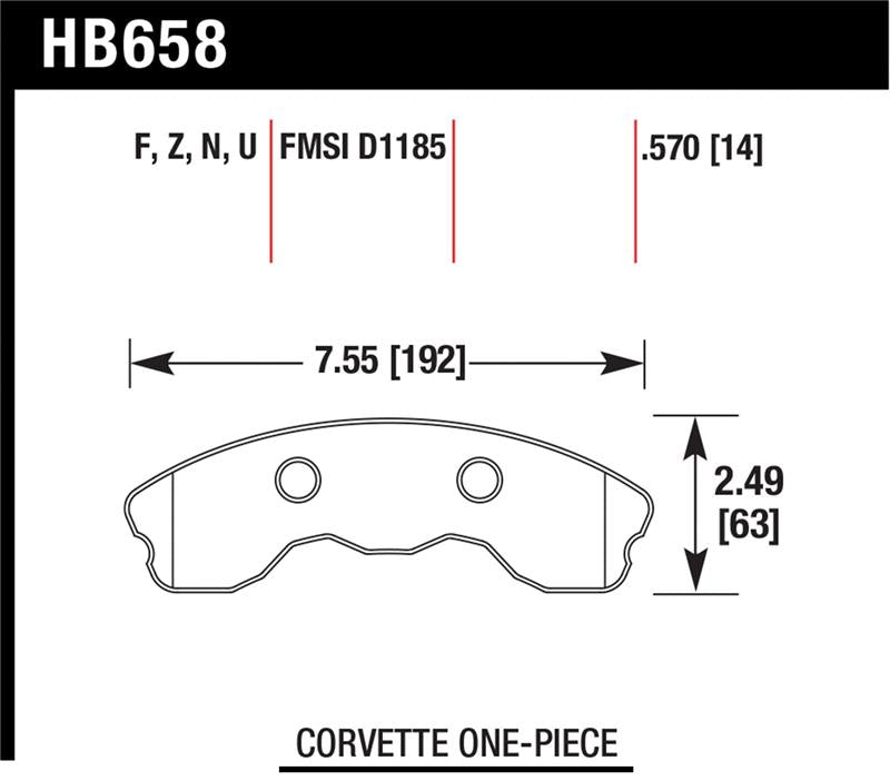 Hawk Performance HB658N.570 HP Plus Brake Pad for Chevy Corvette GS/Z06