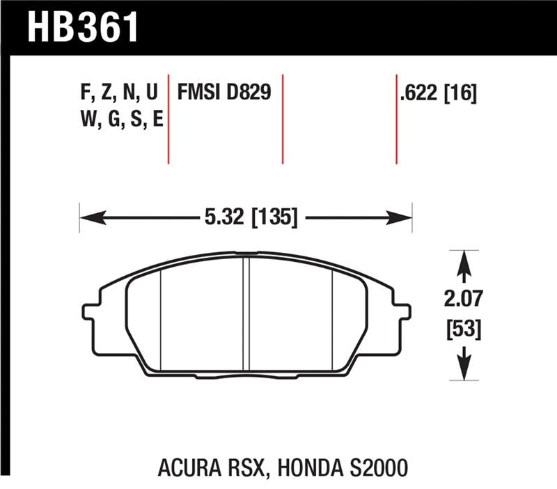 Hawk Performance HB361Z.622 Performance Ceramic Street Brake Pads