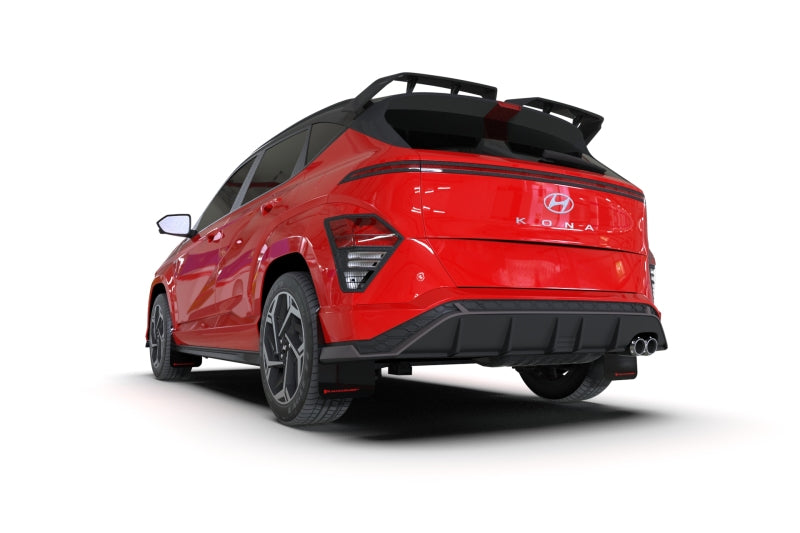 Rally Armor UR Mud Flaps - 2024-2026 Hyundai Kona - Black/White Logo - #MF103-UR-BLK-WH