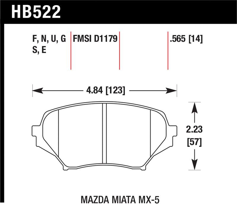 Hawk Performance HB522N.565 HP Plus Crossover Street/Motorsport Brake Pads