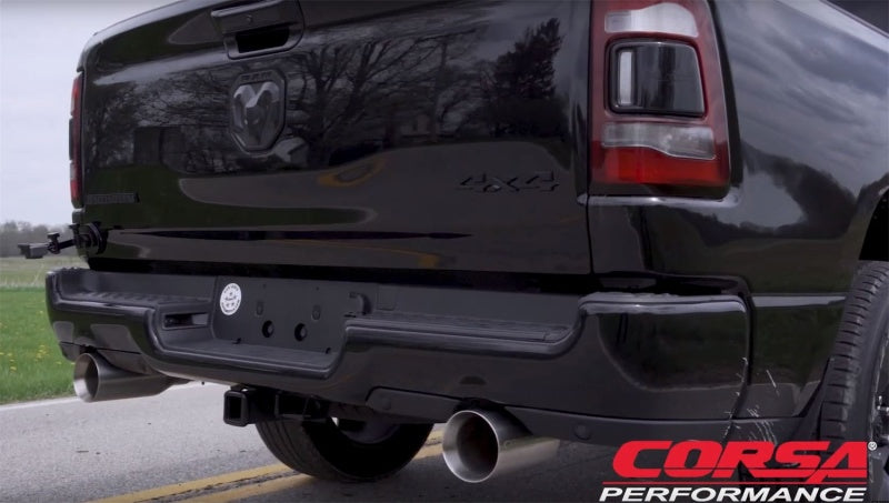 Corsa 19-24 Ram 1500 5.7L Crew Cab with 57in or 76in Bed Cat-Back Dual Rr Exit 5in Satin Polished Tips