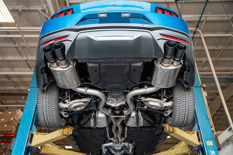 Corsa 2024-2026 Ford Mustang V8 5.0L 3in Cat-Back Exhaust System with Twin 4in Black Straight Tips