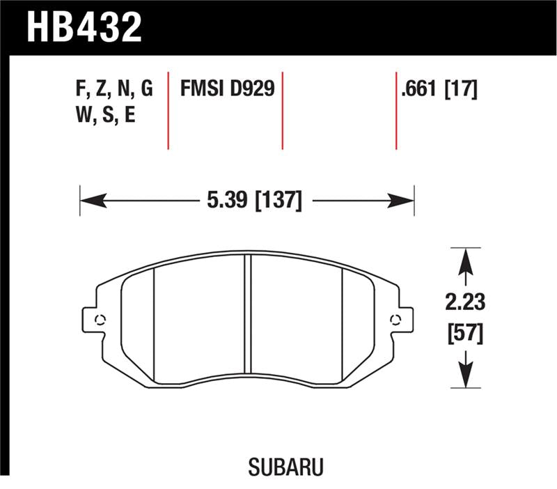 Hawk Performance HB432N.661 HP Plus Crossover Street/Motorsport Brake Pads