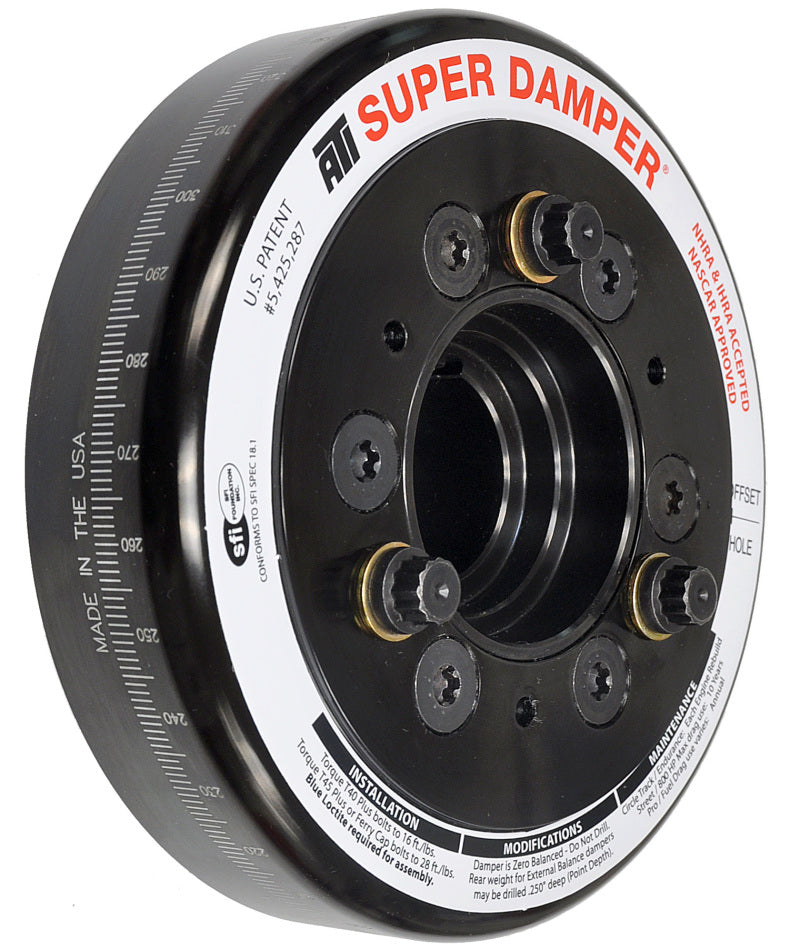 ATI Performance Products 917776 Super Damper Harmonic Balancer 6.325 in Steel Smooth 3 Ring for Chevrolet LS Engines with Counterbored Front