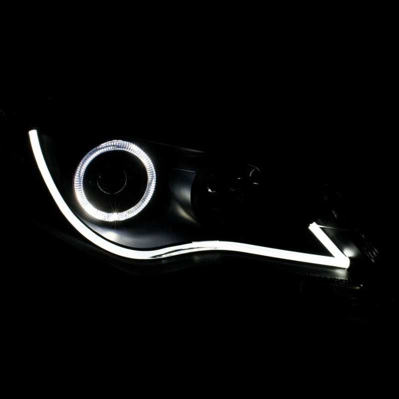ANZO 2012-2013 Toyota Camry Projector Headlights with Halo Black