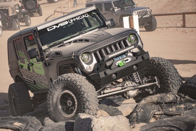 DV8 Offroad 07-18 Jeep Wrangler JK Metal Heat Dispersion Hood - Primer Black - #HDMB07-02
