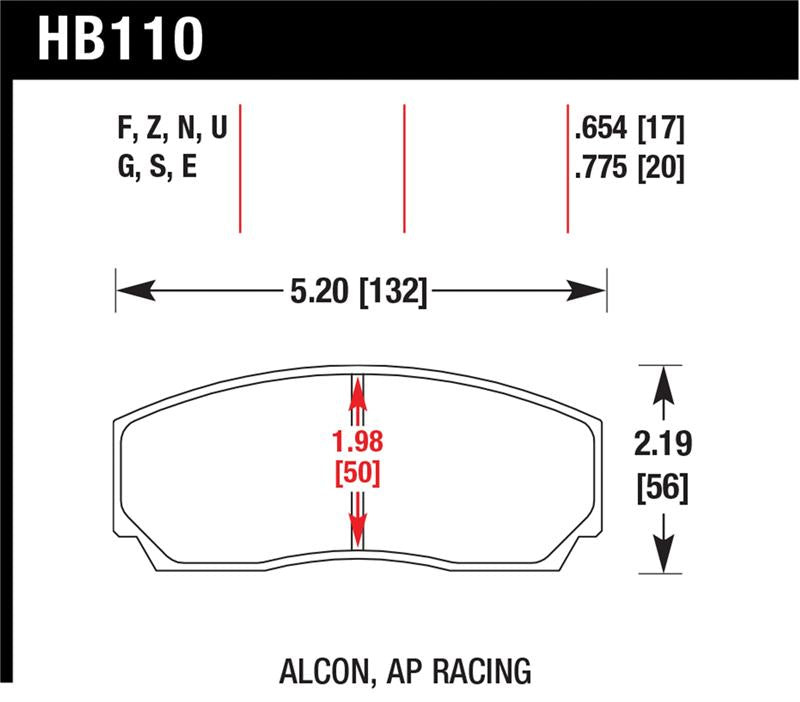 Hawk Performance HB110Z.654 Performance Ceramic Street Brake Pads