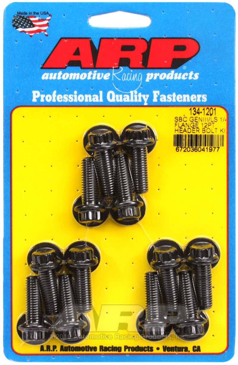ARP 134-1201 for SBC/GENII LS 1/4 Flange 12pt Header Bolt Kit