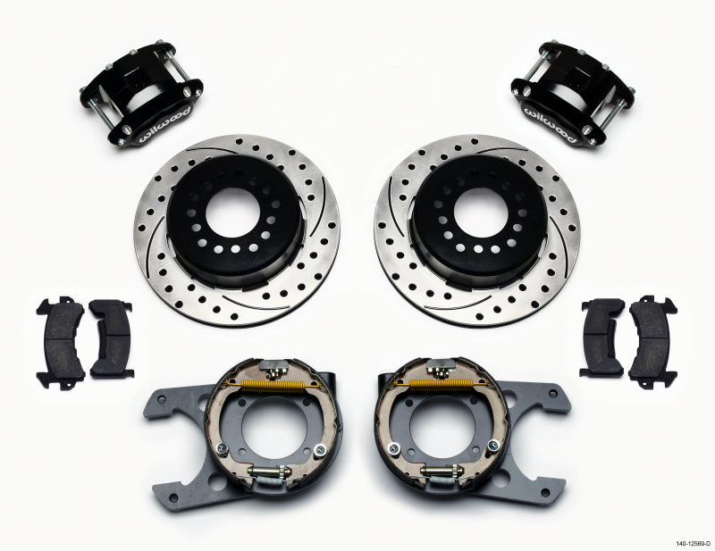 Wilwood D154 P/S Park Brake Kit Drilled Chevy C-10 2.42 Offset 5-lug - #140-12569-D