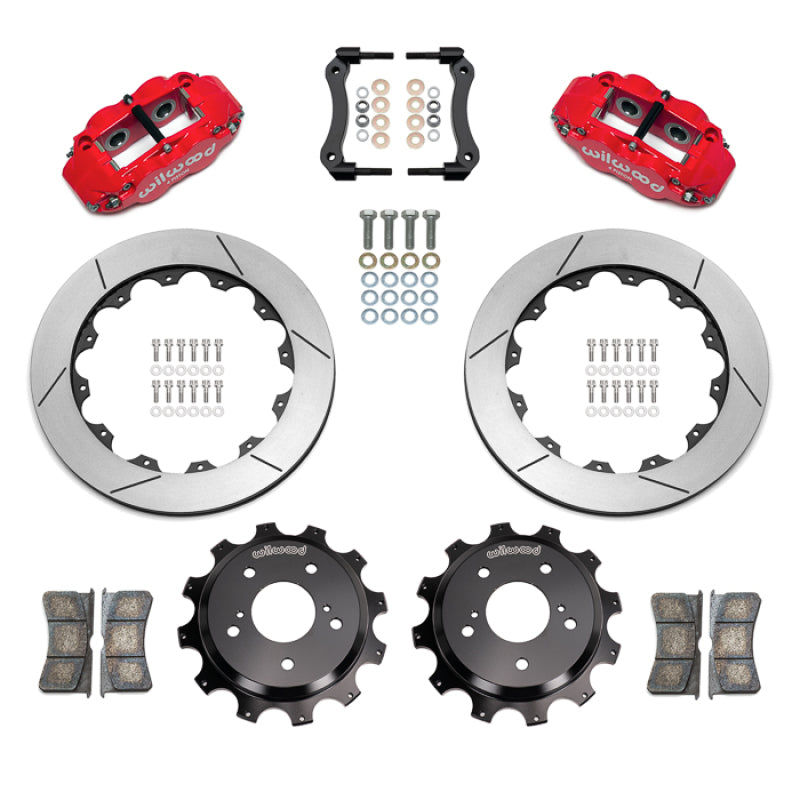 Wilwood 89-02 Nissan Skyline Superlite 4R Rear BBK w/ 13.50in Diameter Slotted Rotor - Red - #140-18274-R