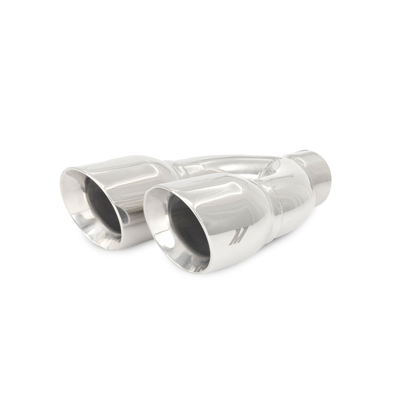 Mishimoto Universal Steel Muffler Tip 2.5in Inlet Dual Y Polished - #MMEXH-TIP-QY25P