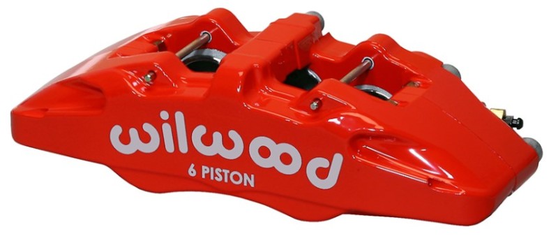 Wilwood Caliper-Forged Dynapro 6 5.25in Mount-Red-L/H 1.62/1.12/1.12in Pistons 0.81in Disc - #120-13435-RD
