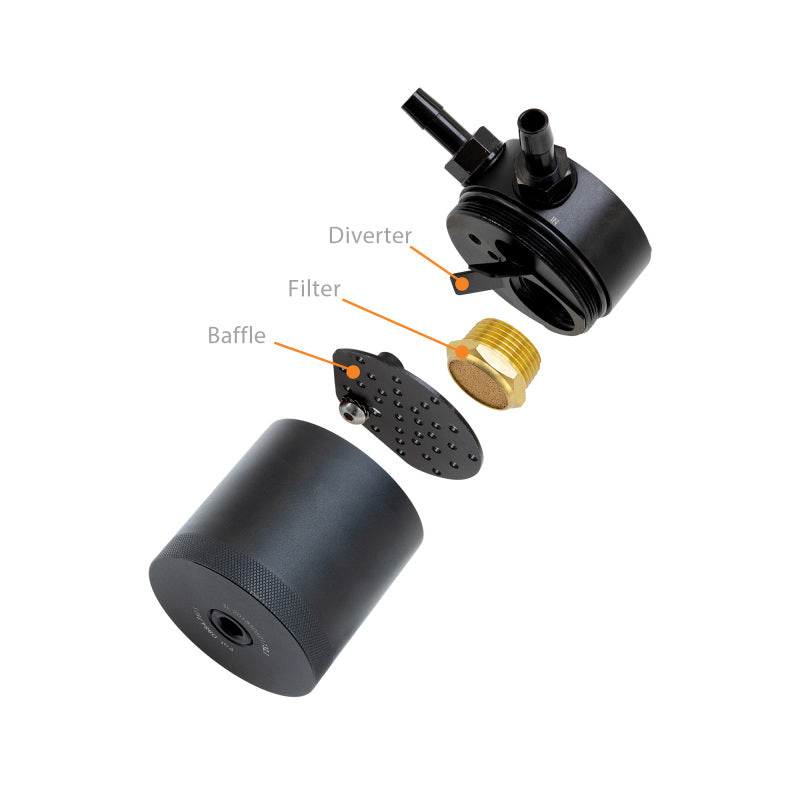 Mishimoto 2016+ Honda Civic 1.5L Turbo Baffled Oil Catch Can Kit - Black (PCV Side) - #MMBCC-CIV-16PBE