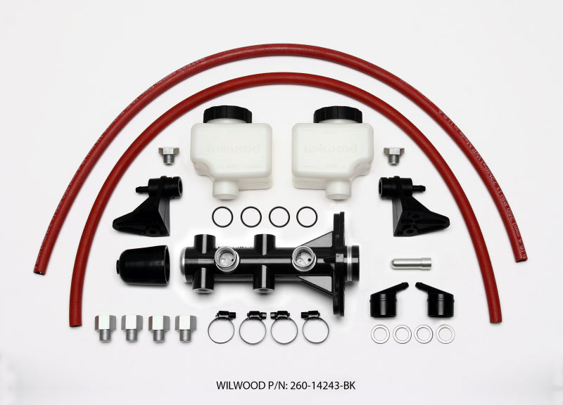Wilwood Tandem Remote Master Cylinder - 1in Bore Black - #260-14243-BK