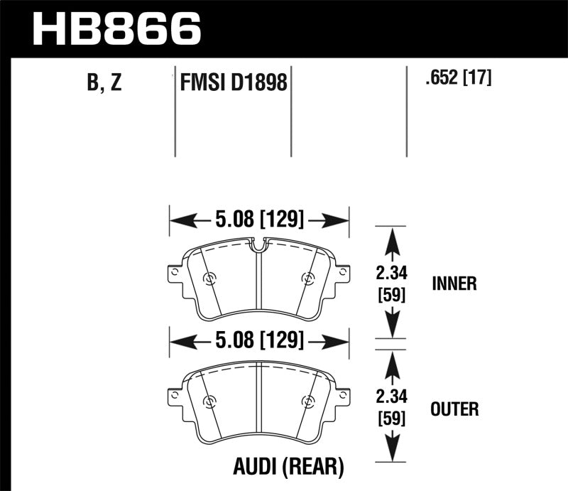 Hawk Performance HB866B.652 HPS 5.0 Street Brake Pads