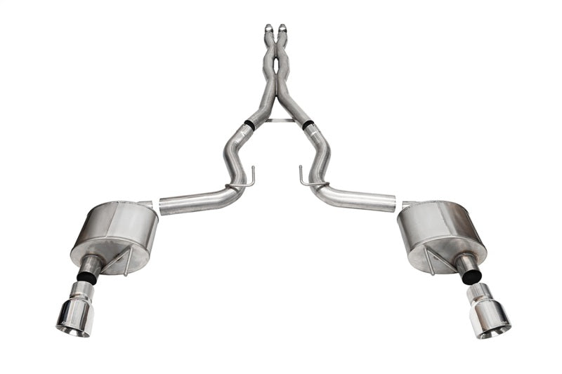 Corsa 24+ Ford Mustang GT Xtreme Cat-Back Exhaust Sys. 3.0in Dual Rear Exit with 4.5in Pro Series Tips