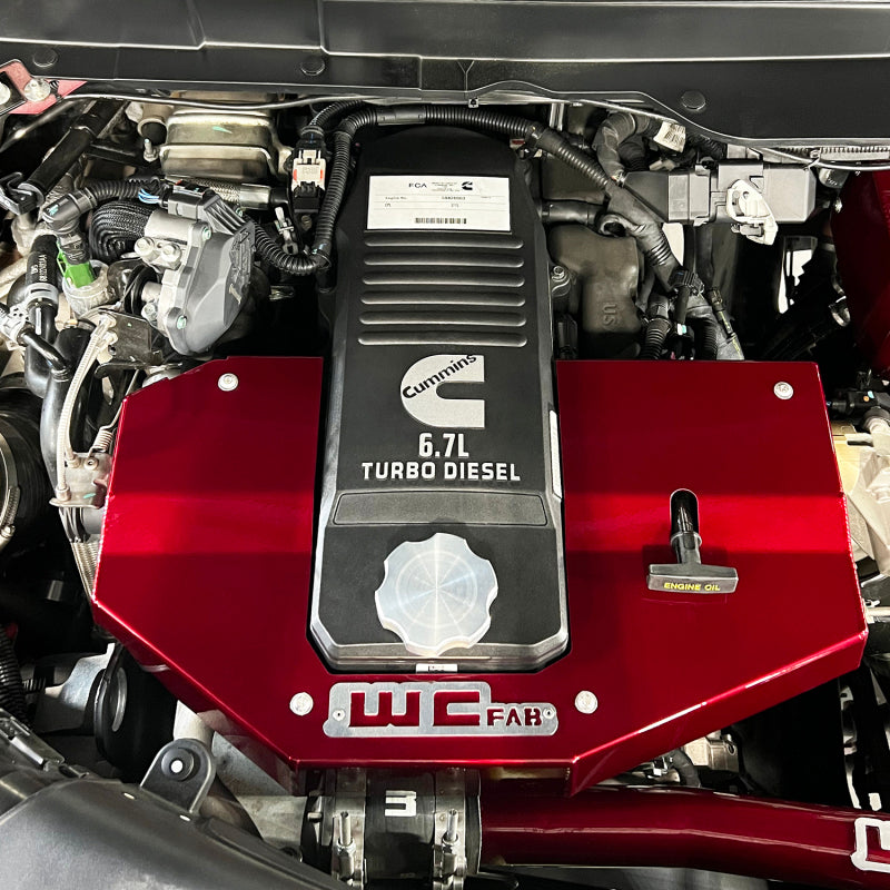 Wehrli Custom Fabrication WCF100730-GW Fabricated Aluminum Engine Cover Gloss White for 2010-2024 Dodge Ram / Ram 2500 / 3500 Cummins