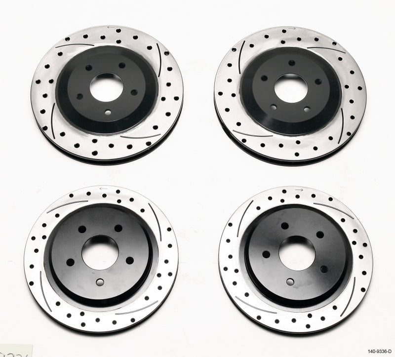 Wilwood Rotor Kit Front/Rear-Dimpled/Slotted 97-04 Corvette C5 All/ 05-13 C6 Base - #140-9336-D