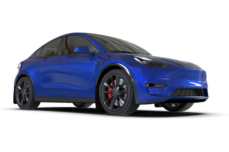 Rally Armor UR Mud Flaps - 2020-2026 Tesla Y - Black/Red Logo - #MF72-UR-BLK/RD