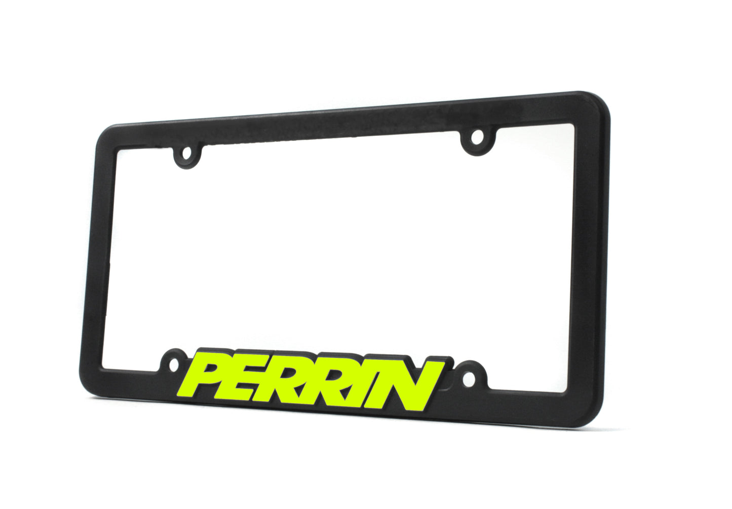 PERRIN License Plate Frame - Black w/Neon Yellow Lettering