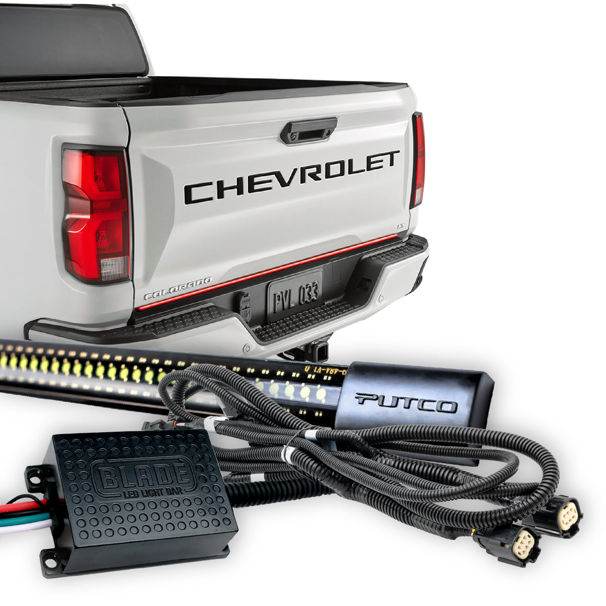 Putco for 2023-2024 Chevrolet Colorado 48In Direct Fit Red Blade Kit Tailgate Bars