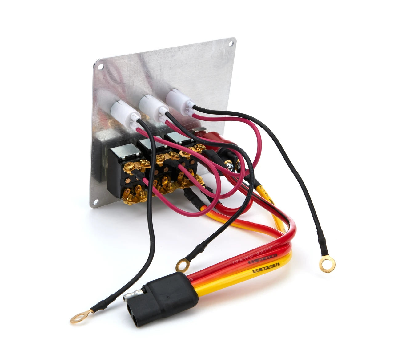 QuickCar Flag Plate, 3 Switches & 1 Button w/Lights