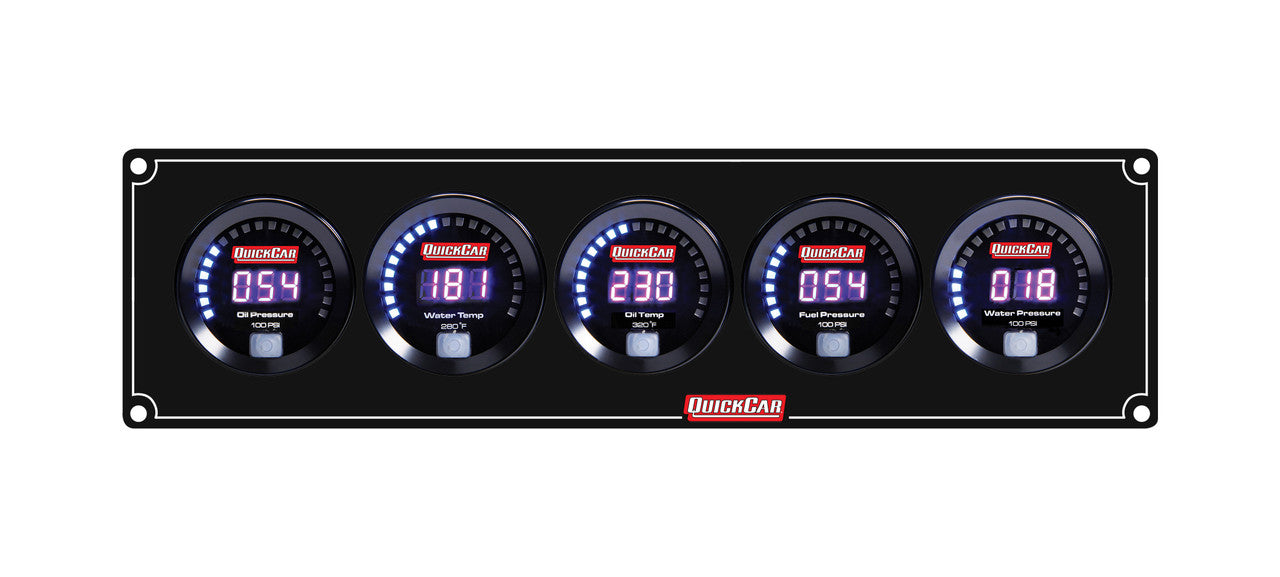 QuickCar Digital Gauge Panel - Black Plate, OP/WT/OT/FP100/WP