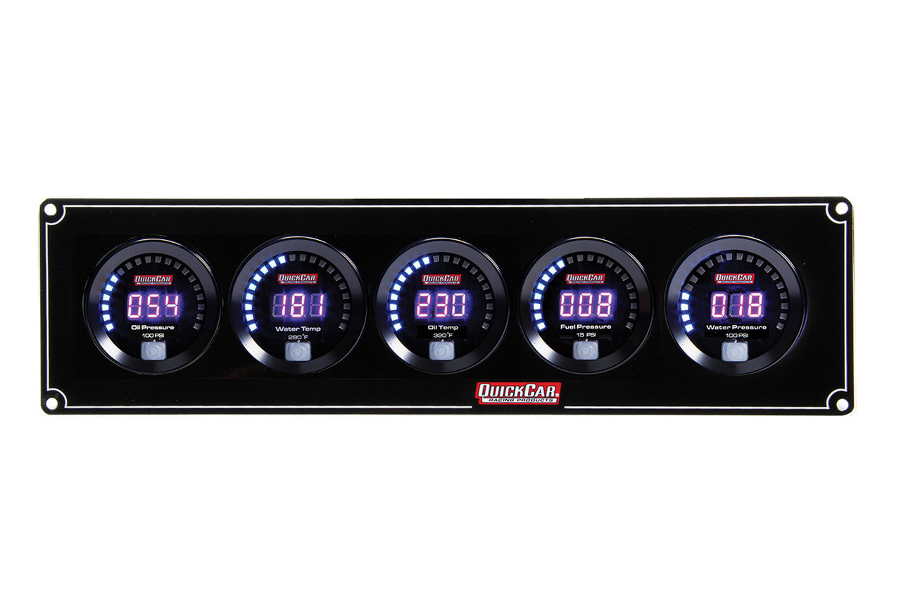 QuickCar Digital 5 Gauge Panel OP/WT/OT/FP/WP