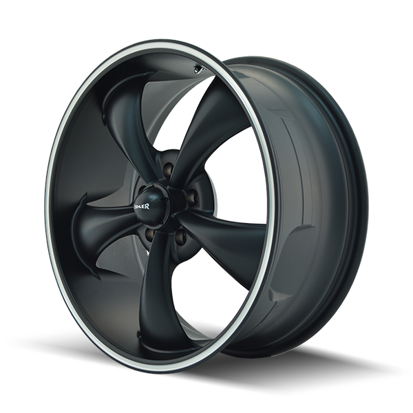 Ridler Wheels 695 17x8 5x120.65 0mm Matte Black with Machined Lip Wheel 695-7861MB