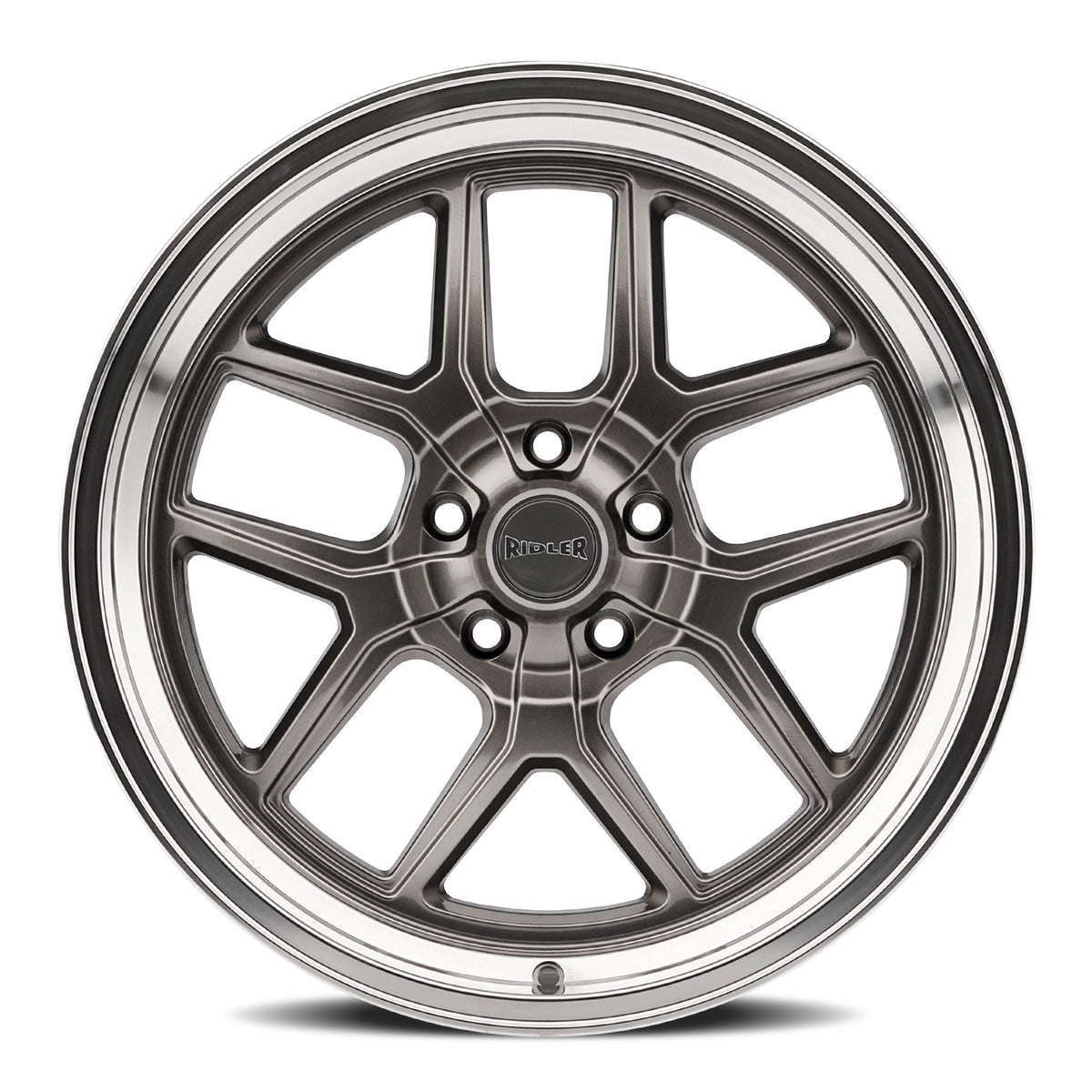 Ridler Wheels 610 17x8 5x127 0mm Grey with Polished Lip Wheel 610-7873G