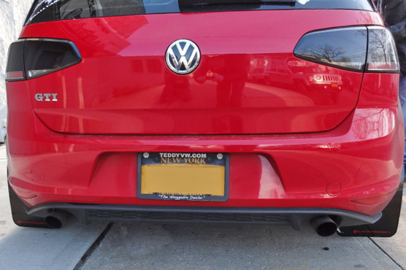 Rally Armor UR Mud Flaps - 2015-2018 Volkswagen GTI + 3 more fitments - Black/Red Logo - #MF37-UR-BLK/RD