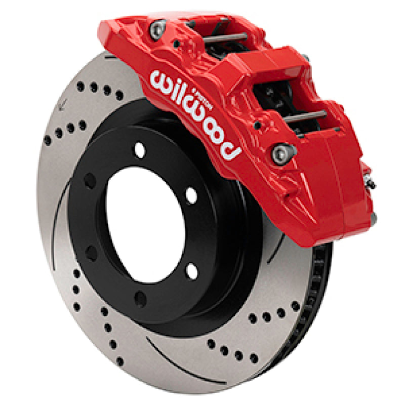 Wilwood 21-24 Ford Bronco Aerolite 6R Kit 6 x 5.50in Hub - 13.38in Drilled & Slotted Rotor - Red - #140-17512-DR