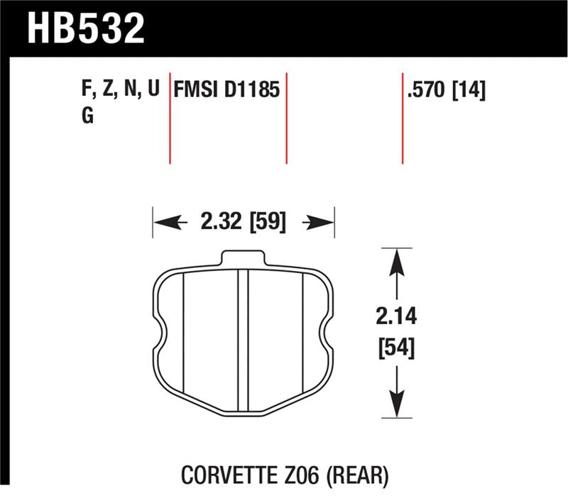 Hawk Performance HB532G.570 DTC-60 Motorsport Brake Pads