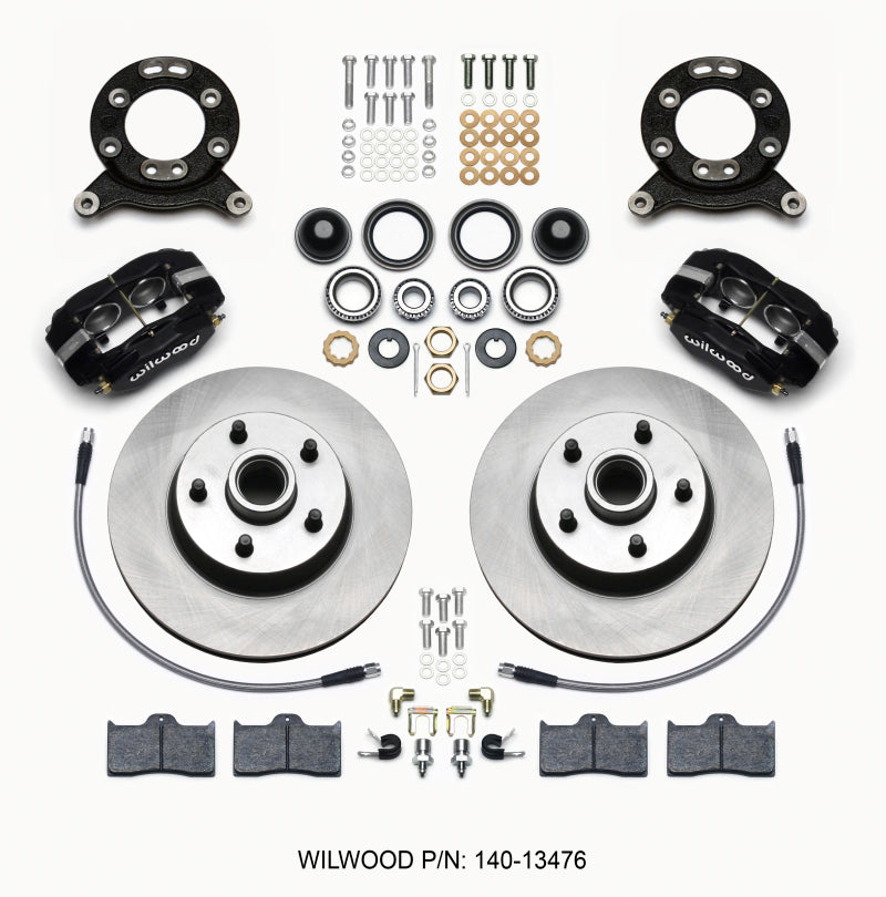 Wilwood Forged Dynalite-M Front Kit 11.30in 1 PC Rotor&Hub 1965-1969 Mustang Disc & Drum Spindle - #140-13476